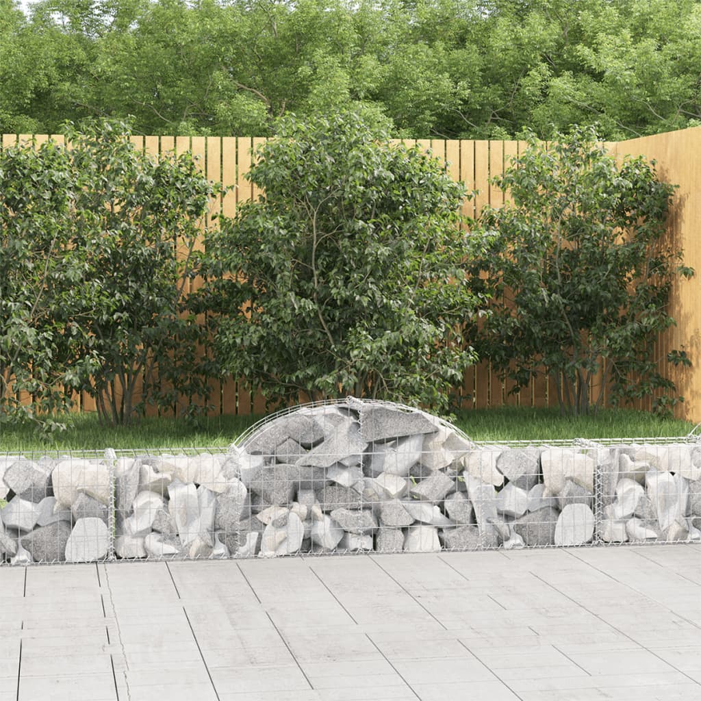 Arched Gabion Baskets 13 pcs 200x30x40/60 cm Galvanised Iron