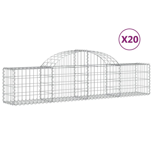Arched Gabion Baskets 20 pcs 200x30x40/60 cm Galvanised Iron