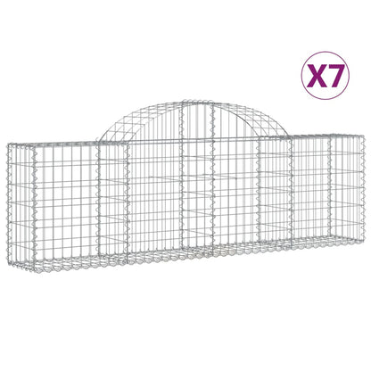 Arched Gabion Baskets 7 pcs 200x30x60/80 cm Galvanised Iron