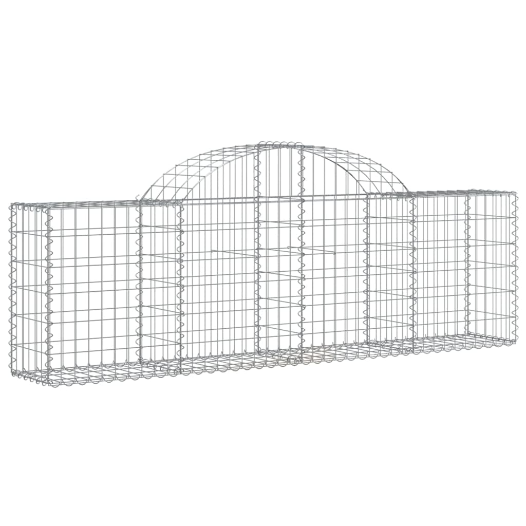 Arched Gabion Baskets 7 pcs 200x30x60/80 cm Galvanised Iron