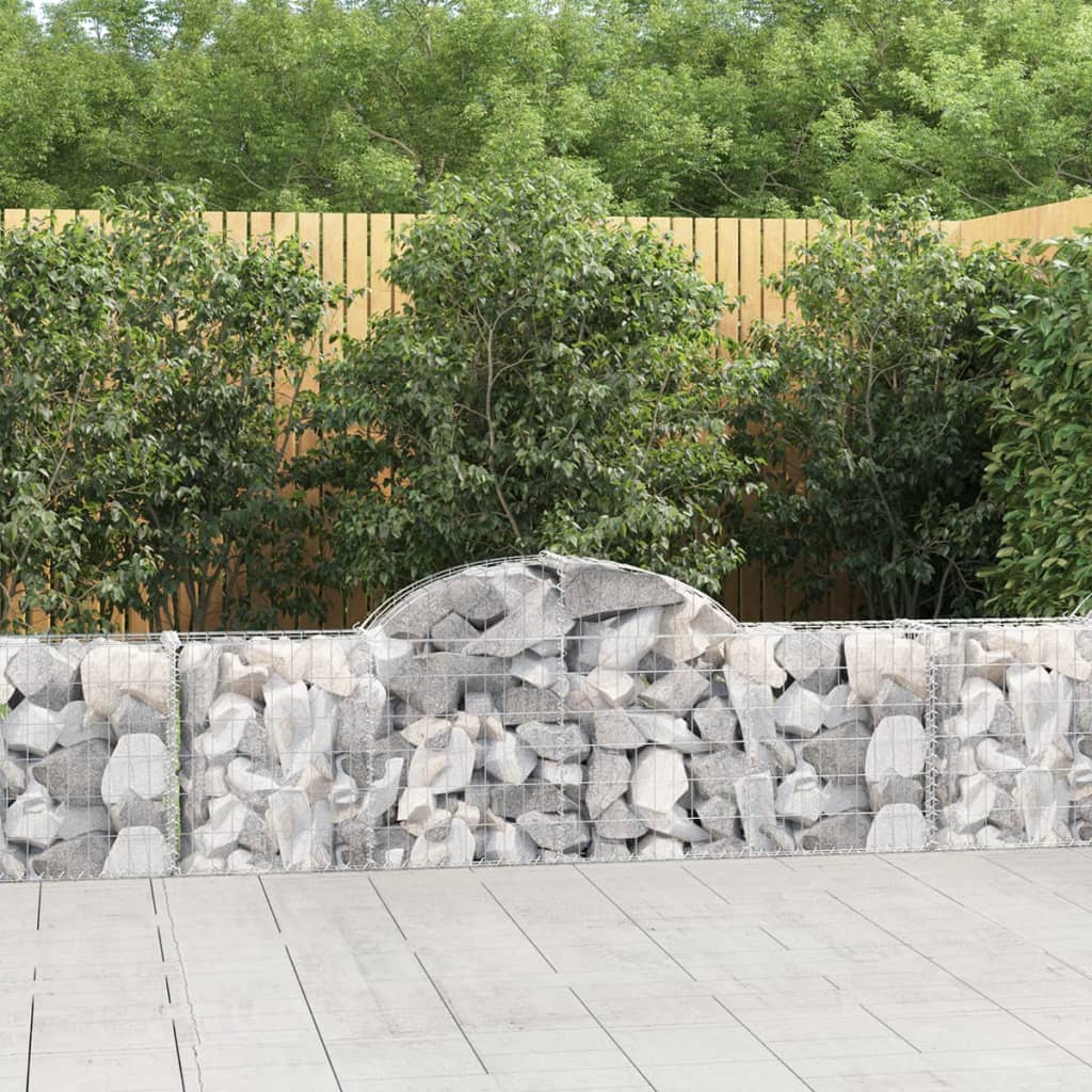 Arched Gabion Baskets 12 pcs 200x30x60/80 cm Galvanised Iron