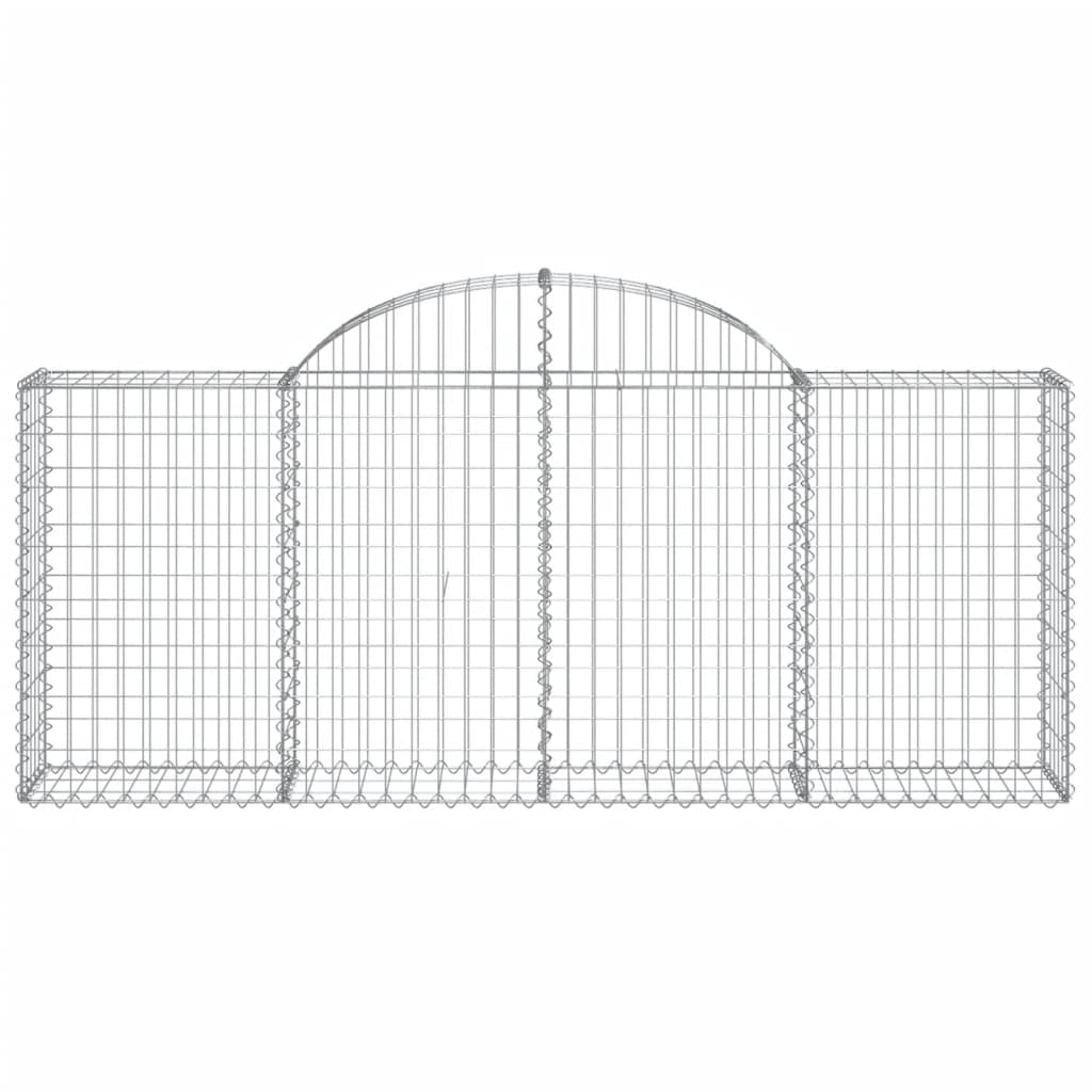 Arched Gabion Baskets 5 pcs 200x30x80/100 cm Galvanised Iron
