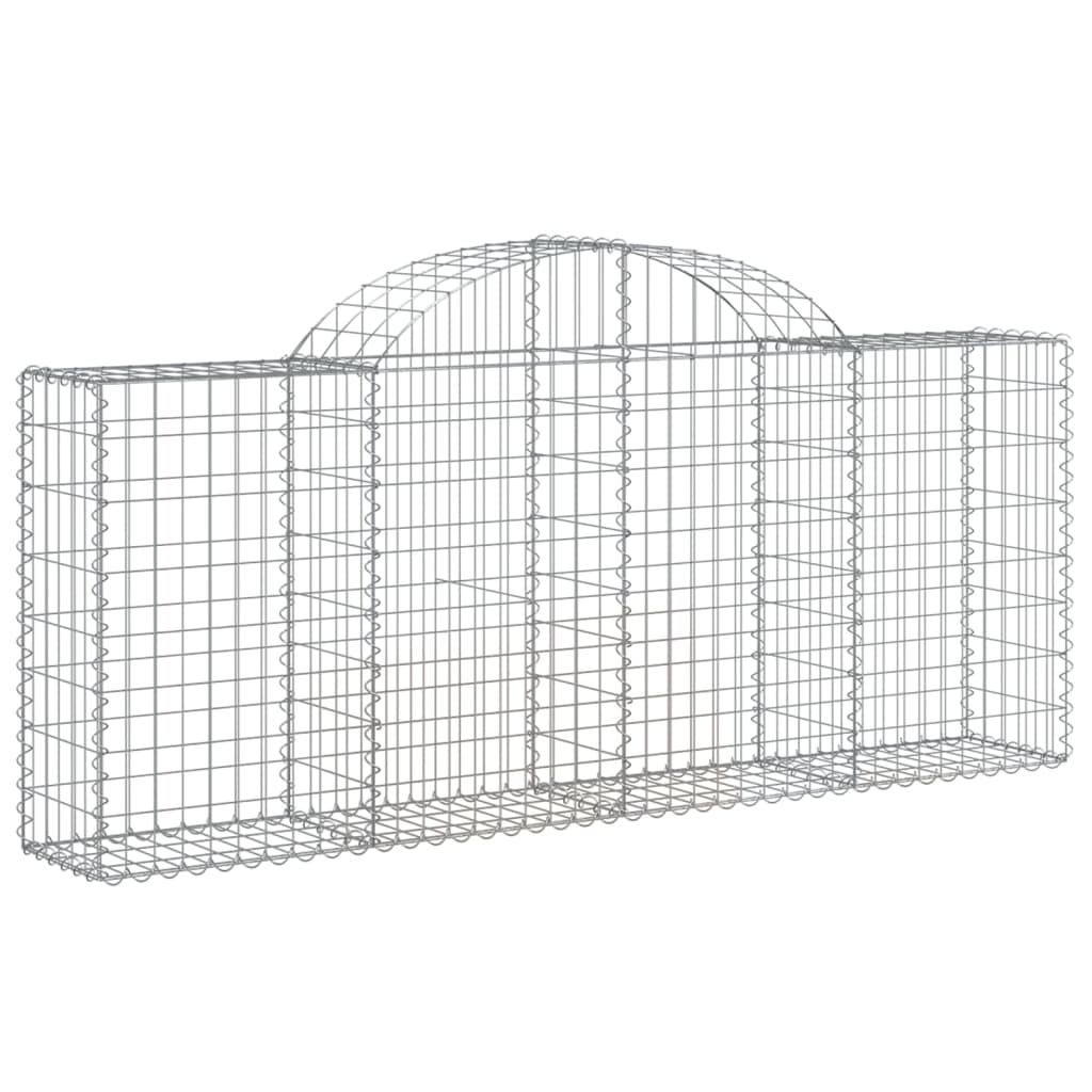 Arched Gabion Baskets 7 pcs 200x30x80/100 cm Galvanised Iron