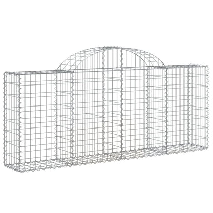 Arched Gabion Baskets 7 pcs 200x30x80/100 cm Galvanised Iron