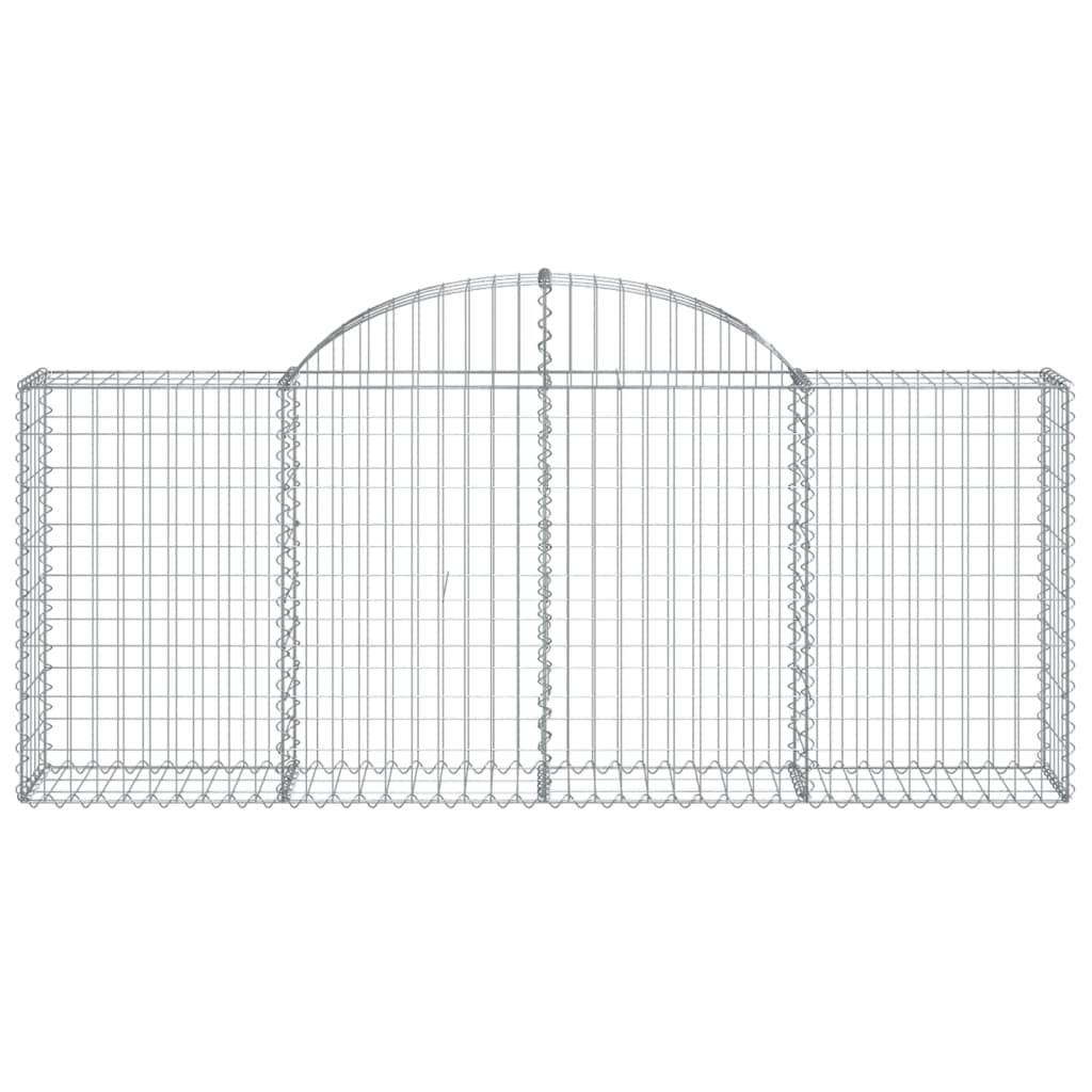 Arched Gabion Baskets 7 pcs 200x30x80/100 cm Galvanised Iron