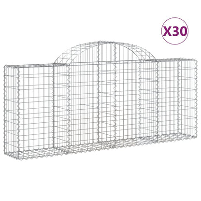 Arched Gabion Baskets 30 pcs 200x30x80/100 cm Galvanised Iron