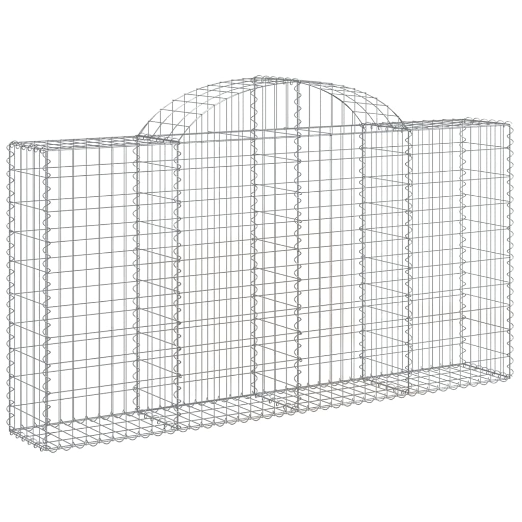 Arched Gabion Baskets 15 pcs 200x30x100/120 cm Galvanised Iron