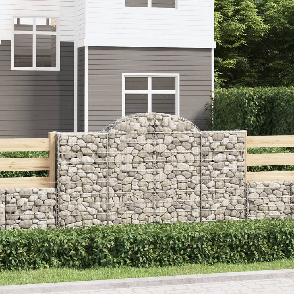 Arched Gabion Baskets 10 pcs 200x30x120/140 cm Galvanised Iron