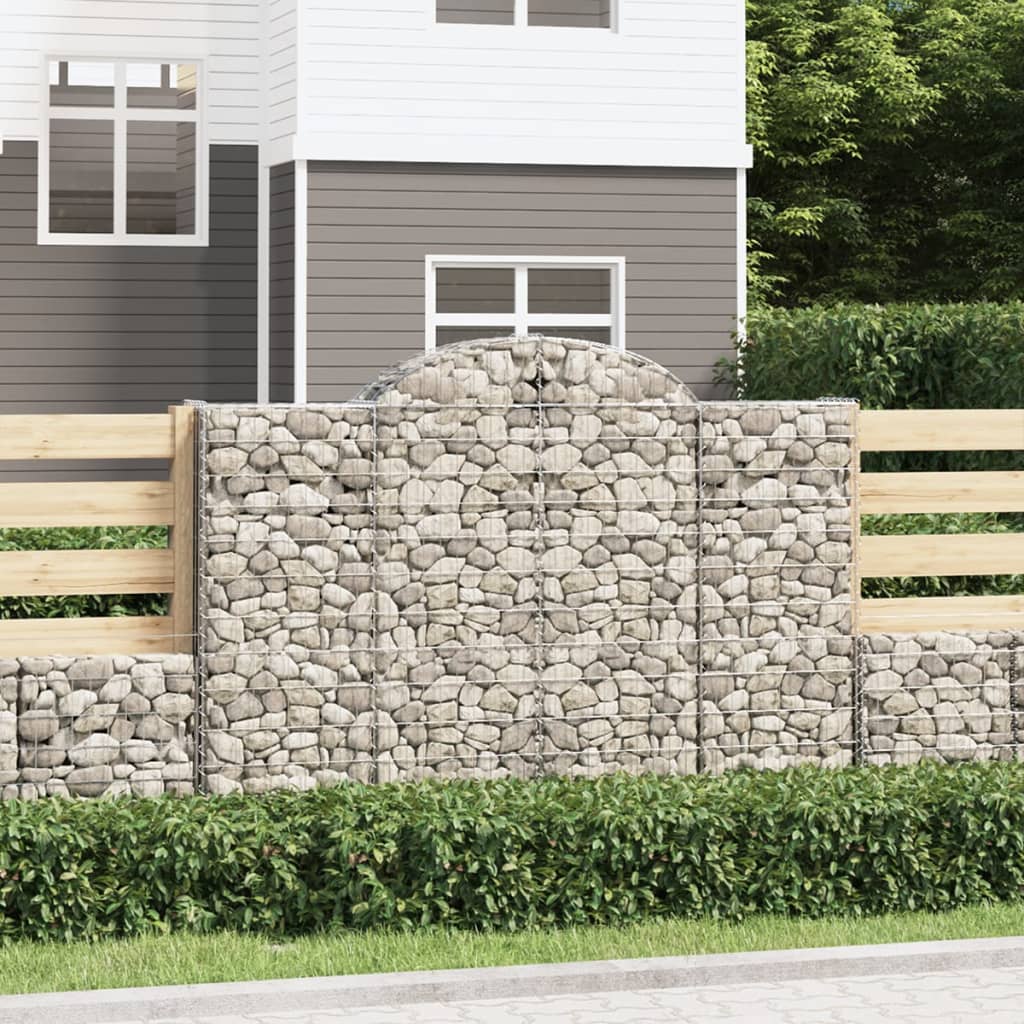 Arched Gabion Baskets 11 pcs 200x30x140/160 cm Galvanised Iron