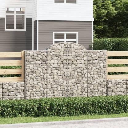Arched Gabion Baskets 11 pcs 200x30x140/160 cm Galvanised Iron