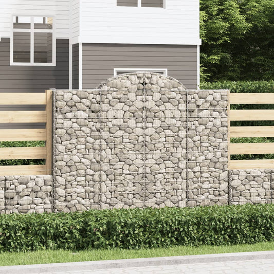 Arched Gabion Baskets 2 pcs 200x30x160/180 cm Galvanised Iron