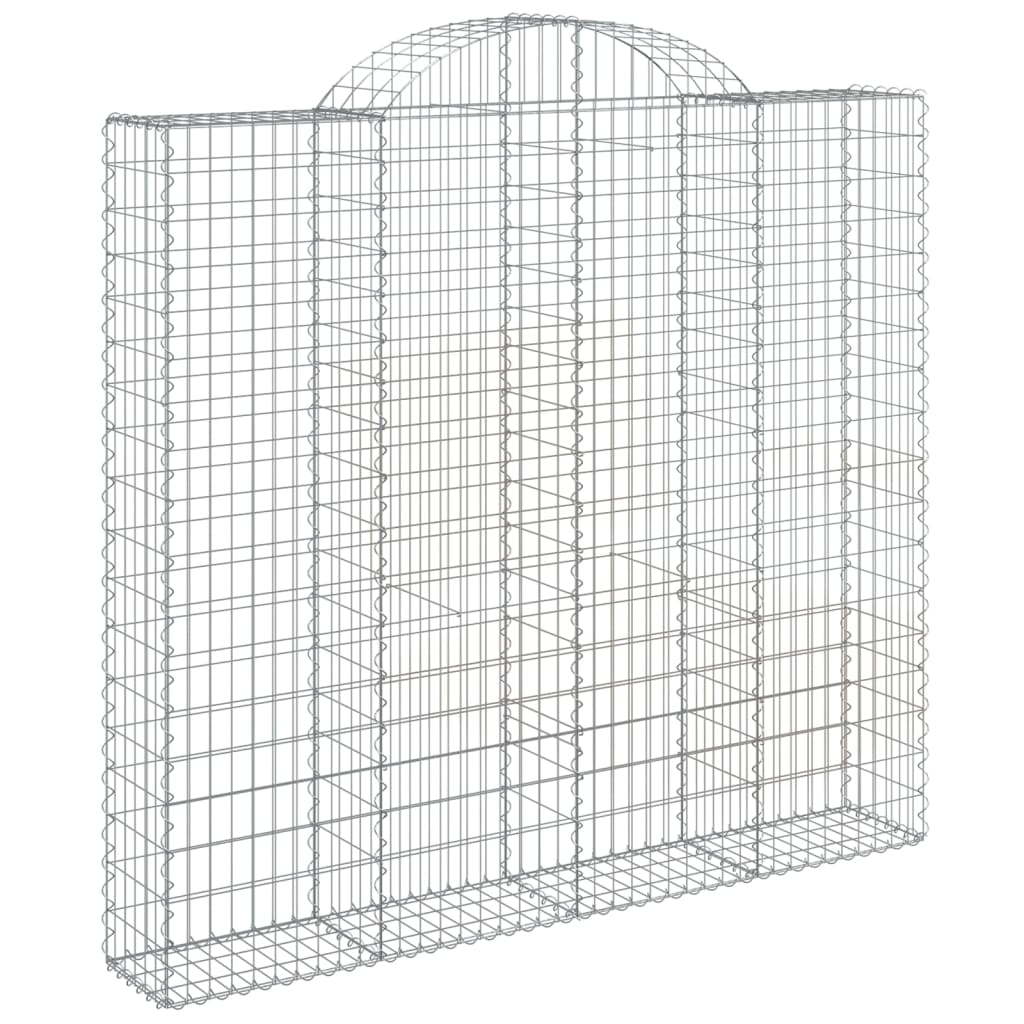 Arched Gabion Baskets 2 pcs 200x30x180/200 cm Galvanised Iron