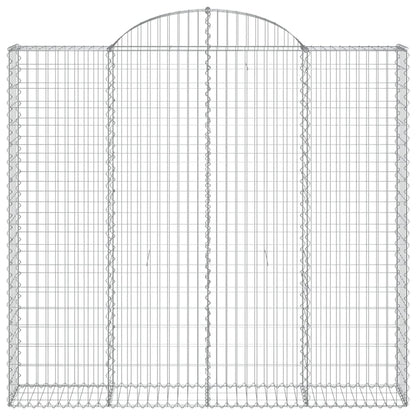 Arched Gabion Baskets 2 pcs 200x30x180/200 cm Galvanised Iron
