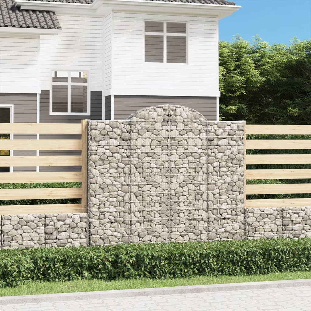 Arched Gabion Baskets 2 pcs 200x30x180/200 cm Galvanised Iron