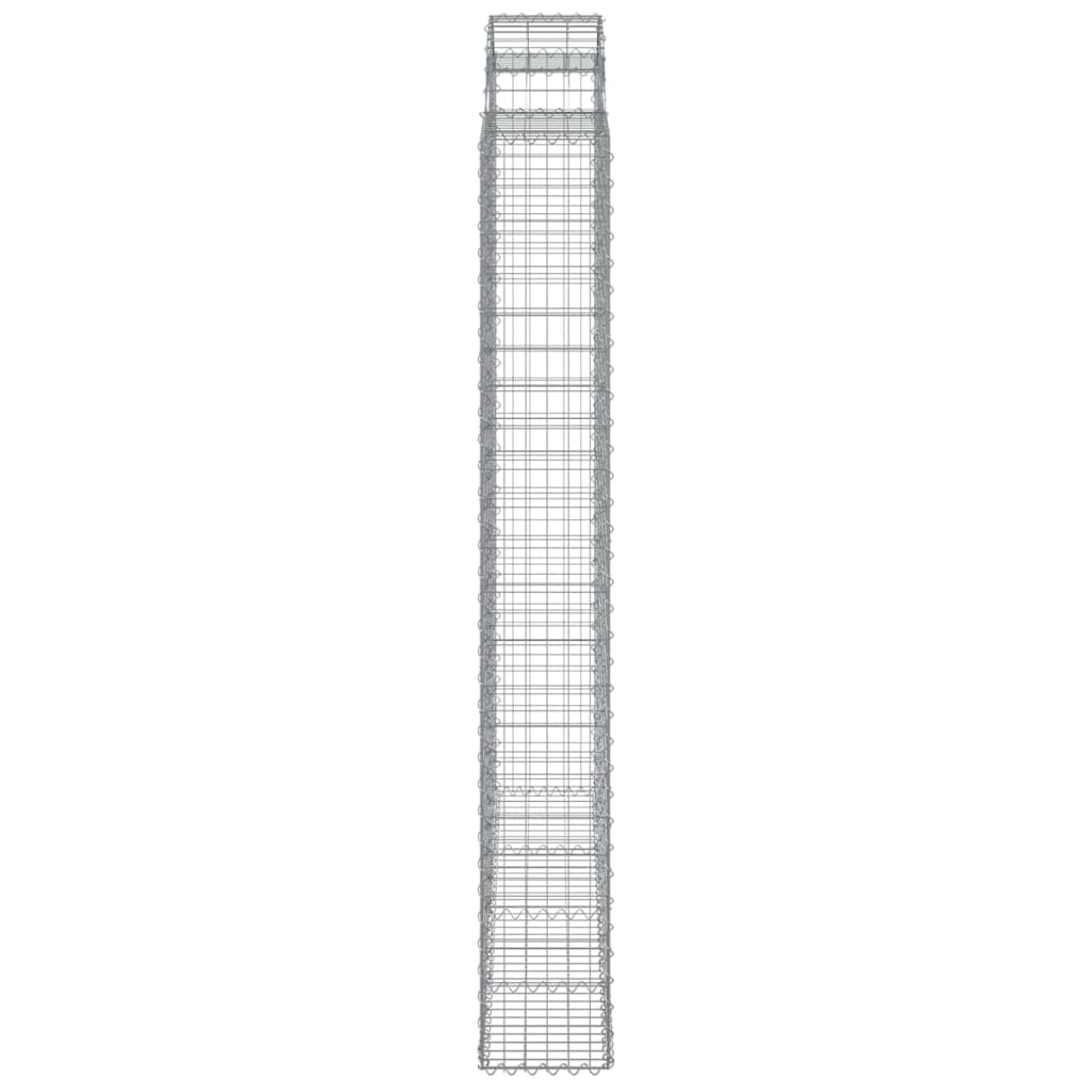 Arched Gabion Baskets 2 pcs 200x30x220/240 cm Galvanised Iron