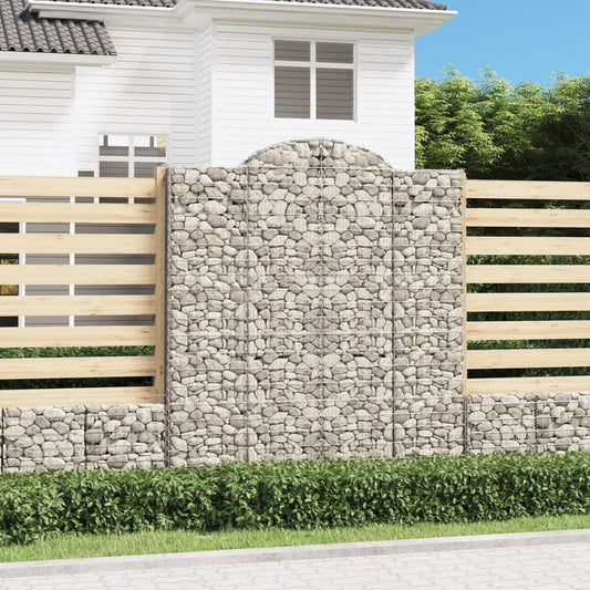 Arched Gabion Baskets 2 pcs 200x30x220/240 cm Galvanised Iron