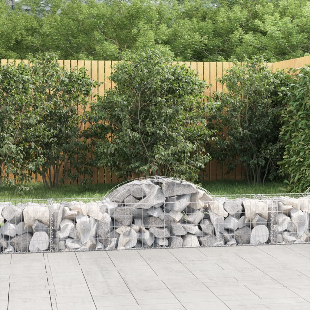 Arched Gabion Baskets 10 pcs 200x50x40/60 cm Galvanised Iron