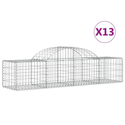 Arched Gabion Baskets 13 pcs 200x50x40/60 cm Galvanised Iron