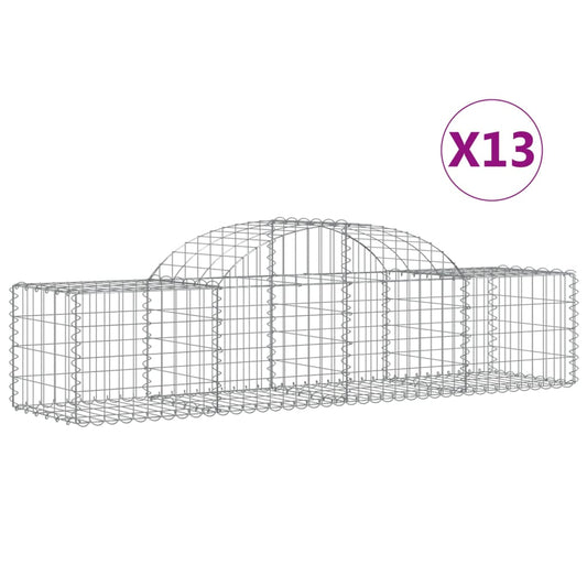 Arched Gabion Baskets 13 pcs 200x50x40/60 cm Galvanised Iron