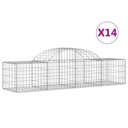 Arched Gabion Baskets 14 pcs 200x50x40/60 cm Galvanised Iron