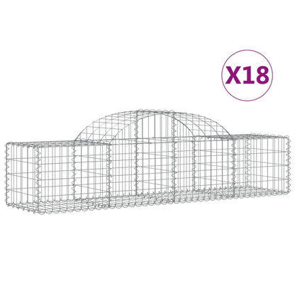 Arched Gabion Baskets 18 pcs 200x50x40/60 cm Galvanised Iron