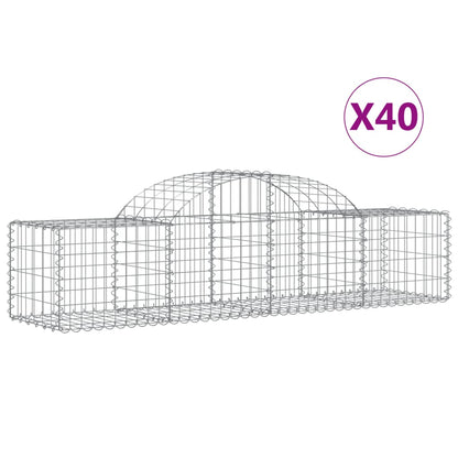 Arched Gabion Baskets 40 pcs 200x50x40/60 cm Galvanised Iron