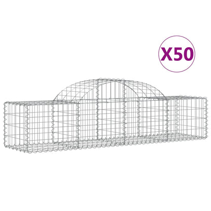 Arched Gabion Baskets 50 pcs 200x50x40/60 cm Galvanised Iron