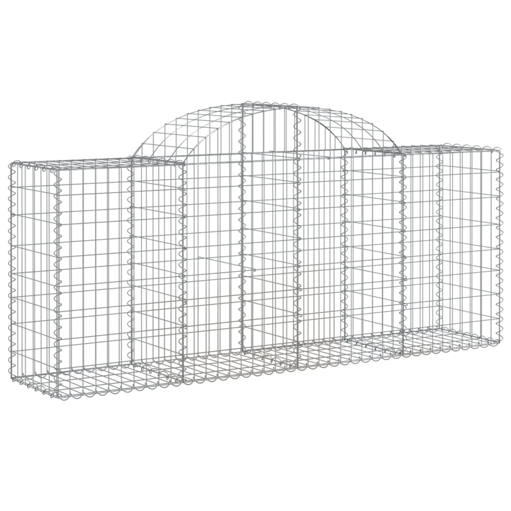 Arched Gabion Baskets 2 pcs 200x50x80/100 cm Galvanised Iron