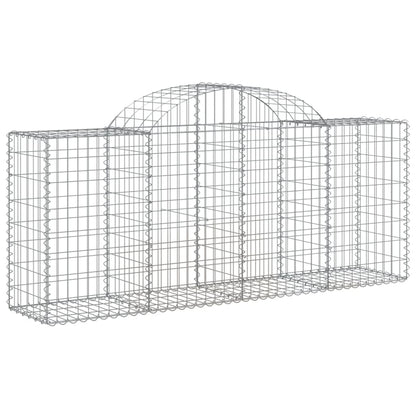 Arched Gabion Baskets 2 pcs 200x50x80/100 cm Galvanised Iron