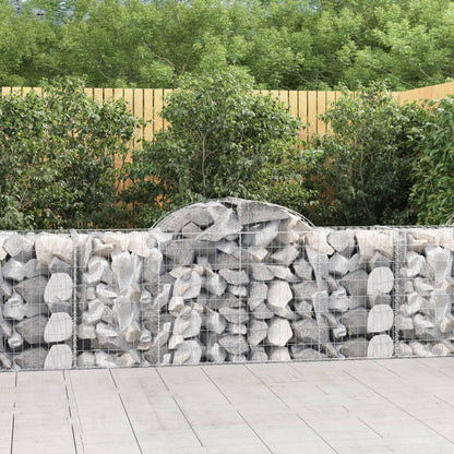 Arched Gabion Baskets 9 pcs 200x50x80/100 cm Galvanised Iron