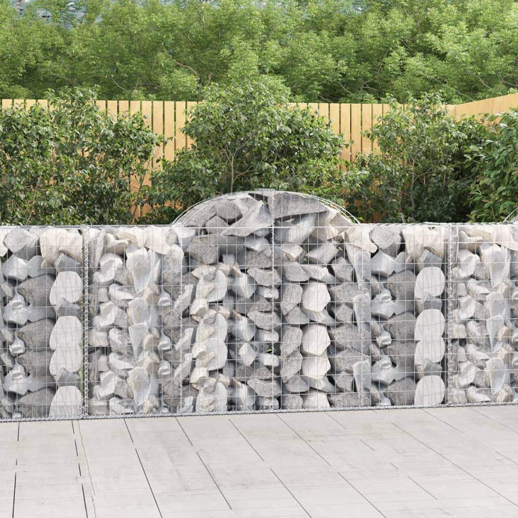 Arched Gabion Baskets 25 pcs 200x50x100/120 cm Galvanised Iron