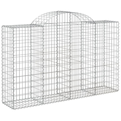 Arched Gabion Baskets 2 pcs 200x50x120/140 cm Galvanised Iron