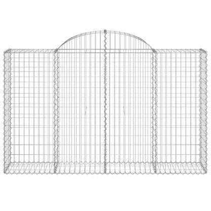 Arched Gabion Baskets 10 pcs 200x50x120/140 cm Galvanised Iron