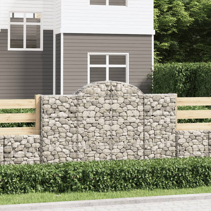 Arched Gabion Baskets 10 pcs 200x50x120/140 cm Galvanised Iron