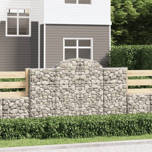 Arched Gabion Baskets 10 pcs 200x50x120/140 cm Galvanised Iron