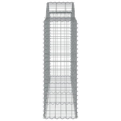 Arched Gabion Baskets 15 pcs 200x50x120/140 cm Galvanised Iron