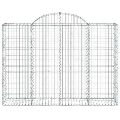 Arched Gabion Baskets 2 pcs 200x50x140/160 cm Galvanised Iron