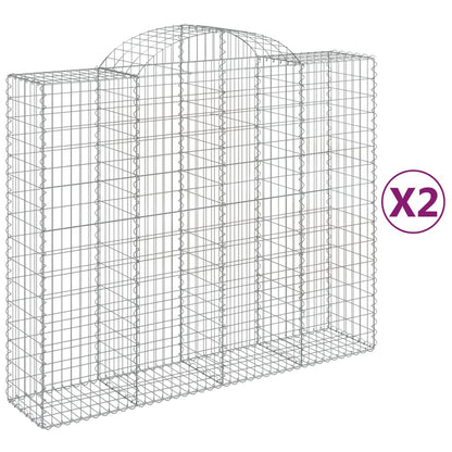 Arched Gabion Baskets 2 pcs 200x50x160/180 cm Galvanised Iron