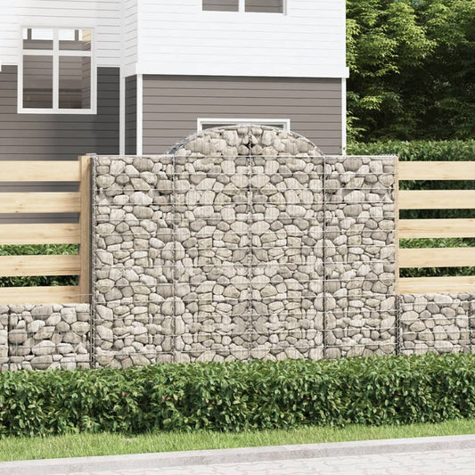Arched Gabion Baskets 14 pcs 200x50x160/180 cm Galvanised Iron