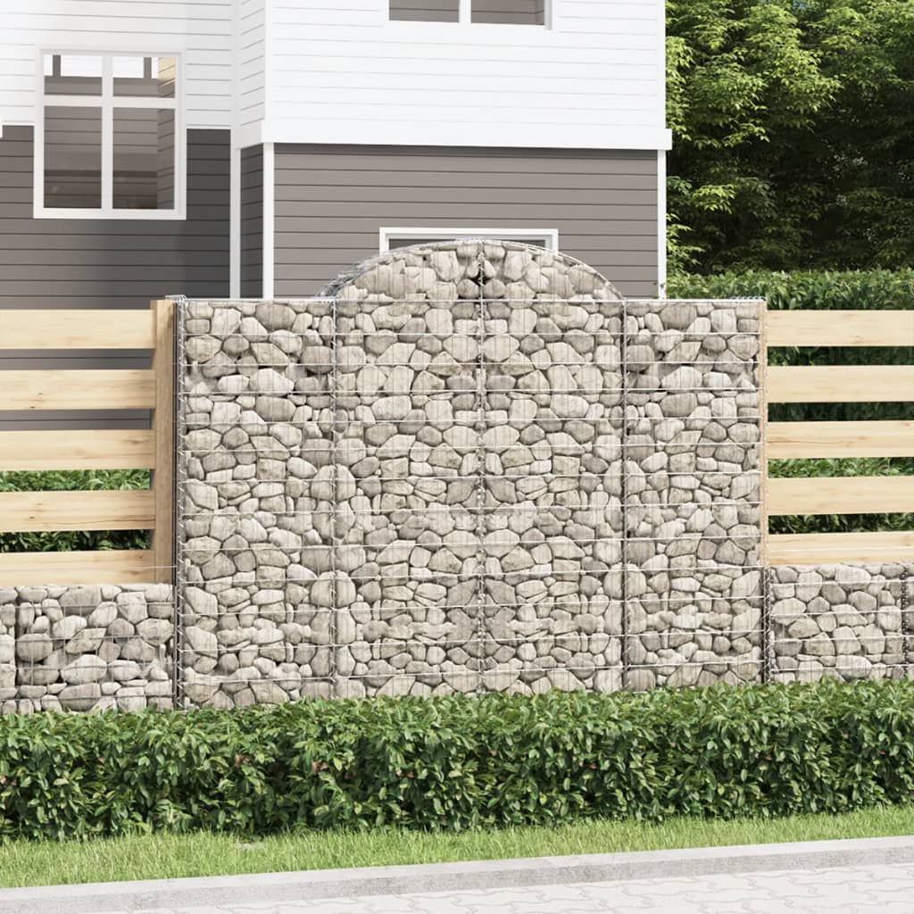 Arched Gabion Baskets 25 pcs 200x50x160/180 cm Galvanised Iron
