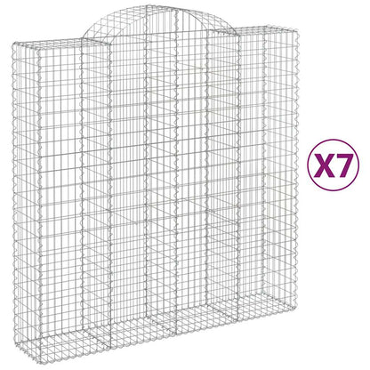 Arched Gabion Baskets 7 pcs 200x50x200/220 cm Galvanised Iron