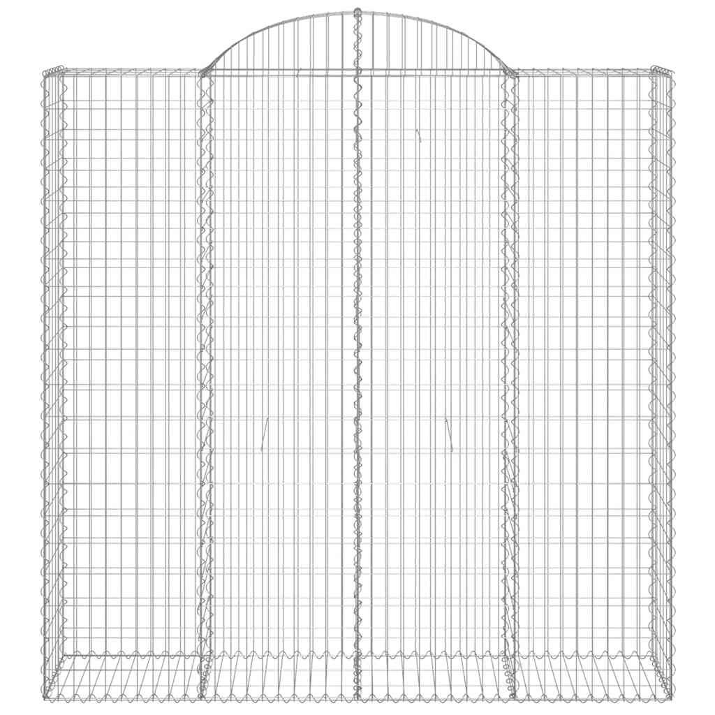 Arched Gabion Baskets 9 pcs 200x50x200/220 cm Galvanised Iron