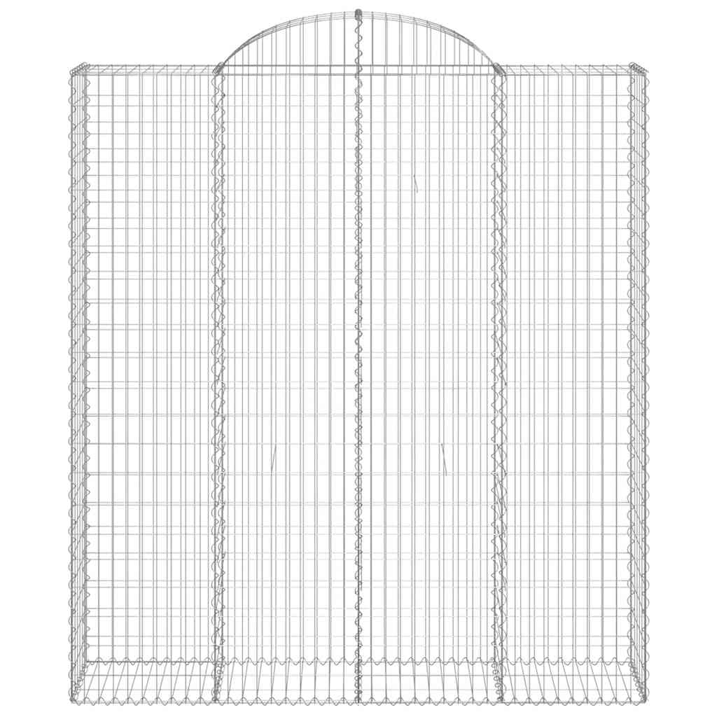 Arched Gabion Baskets 9 pcs 200x50x220/240 cm Galvanised Iron