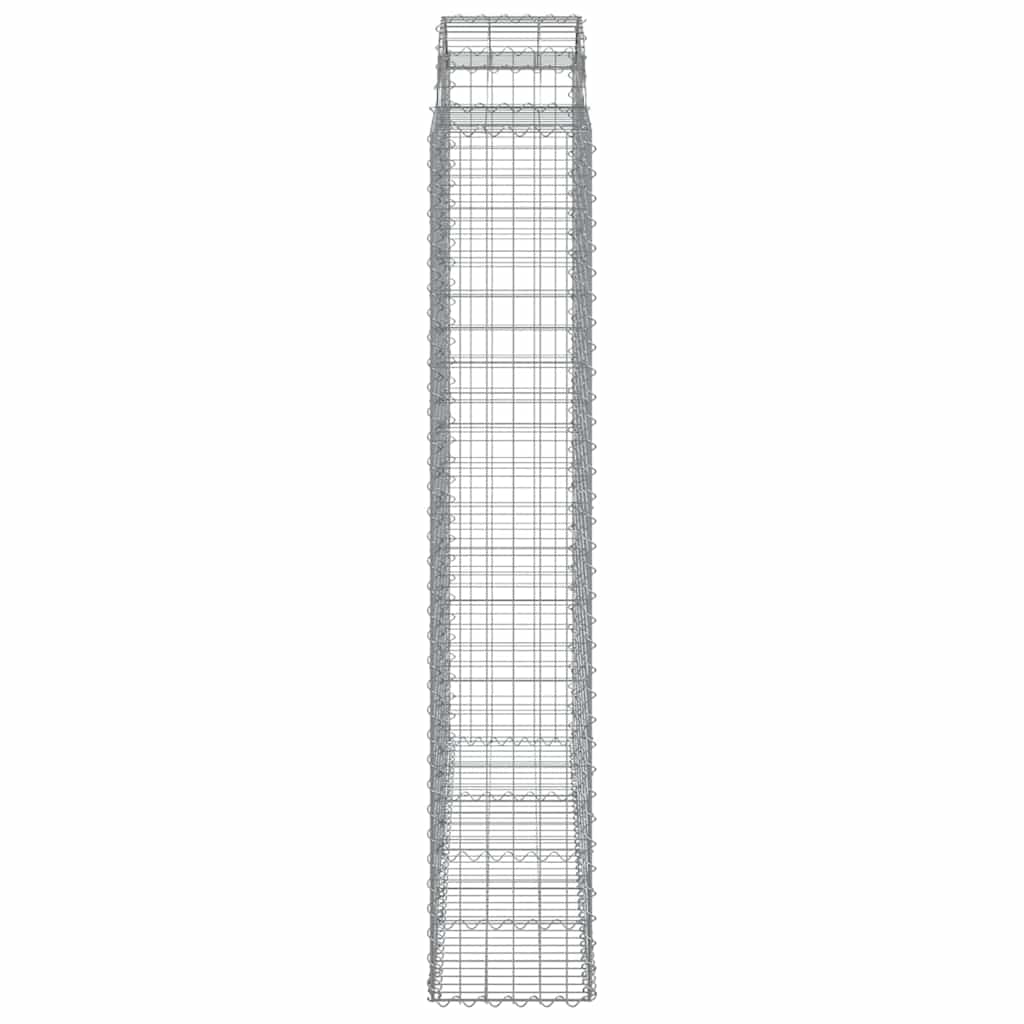 Arched Gabion Baskets 9 pcs 200x50x220/240 cm Galvanised Iron