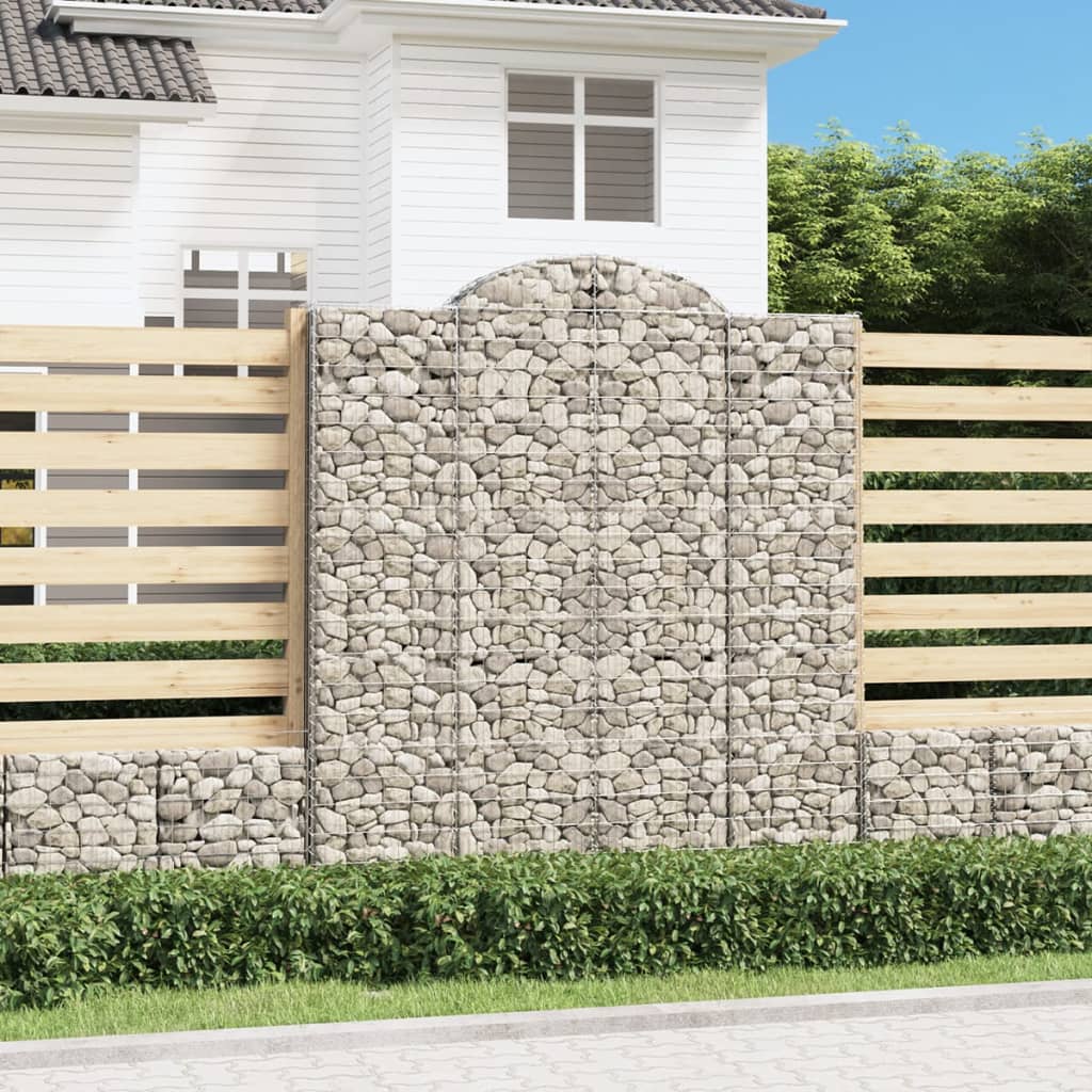 Arched Gabion Baskets 12 pcs 200x50x220/240 cm Galvanised Iron