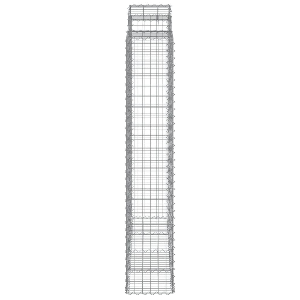 Arched Gabion Baskets 15 pcs 200x50x220/240 cm Galvanised Iron
