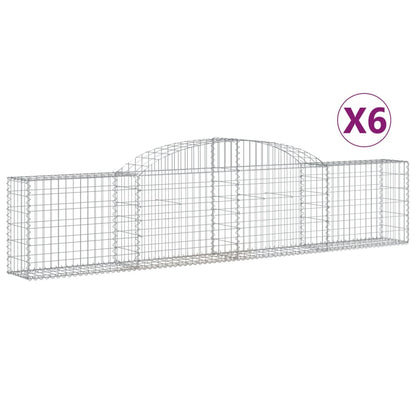 Arched Gabion Baskets 6 pcs 300x30x60/80 cm Galvanised Iron