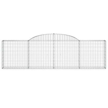 Arched Gabion Baskets 5 pcs 300x30x80/100 cm Galvanised Iron