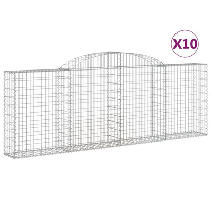 Arched Gabion Baskets 10 pcs 300x30x100/120 cm Galvanised Iron