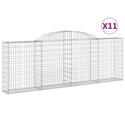 Arched Gabion Baskets 11 pcs 300x30x100/120 cm Galvanised Iron